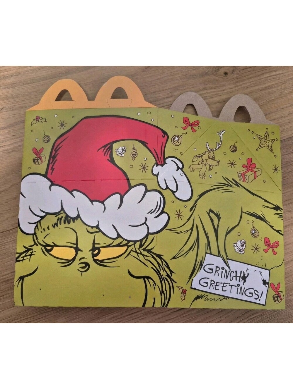McDonald's Canada Exclusive 2025 Christmas Grinch Kid Happy Meal Empty Box Green